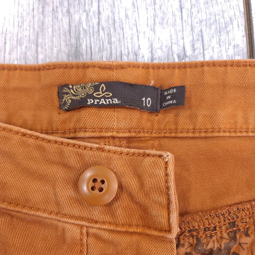 Prana Womens Janessa Chino Pants Size 10 Brown Button Fly Tapered Leg Stretch - Picture 10 of 12